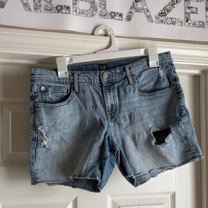 GAP Women's Distressed Light Blue Jean Shorts